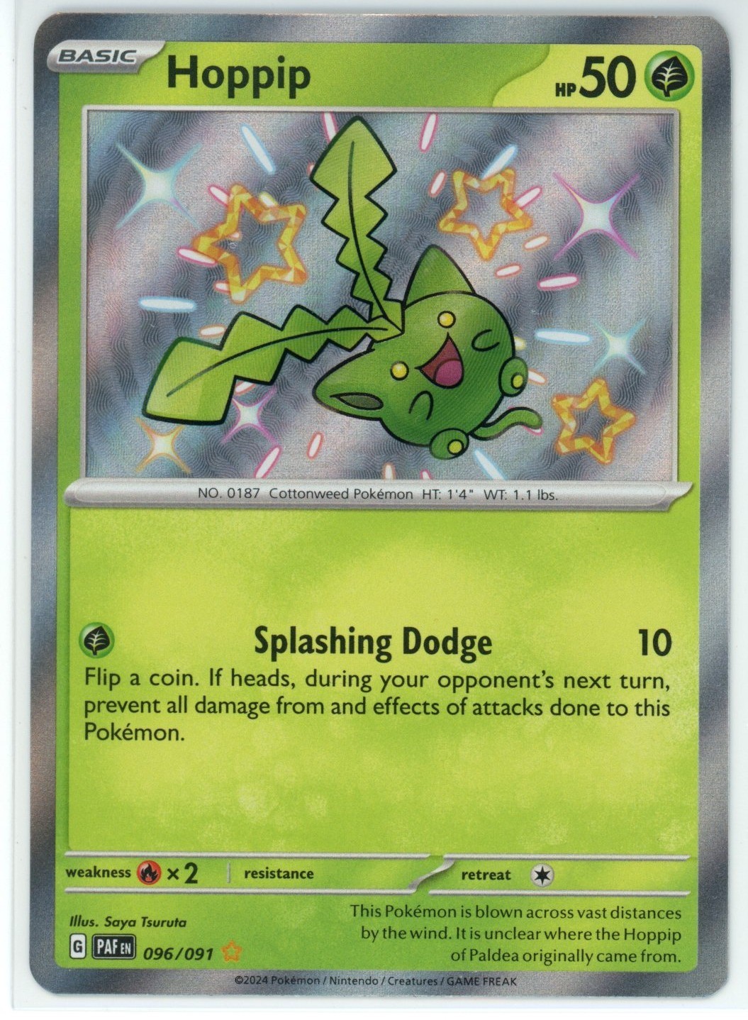 Hoppip 096/091 - Shiny Rare NM English Paldean Fates
