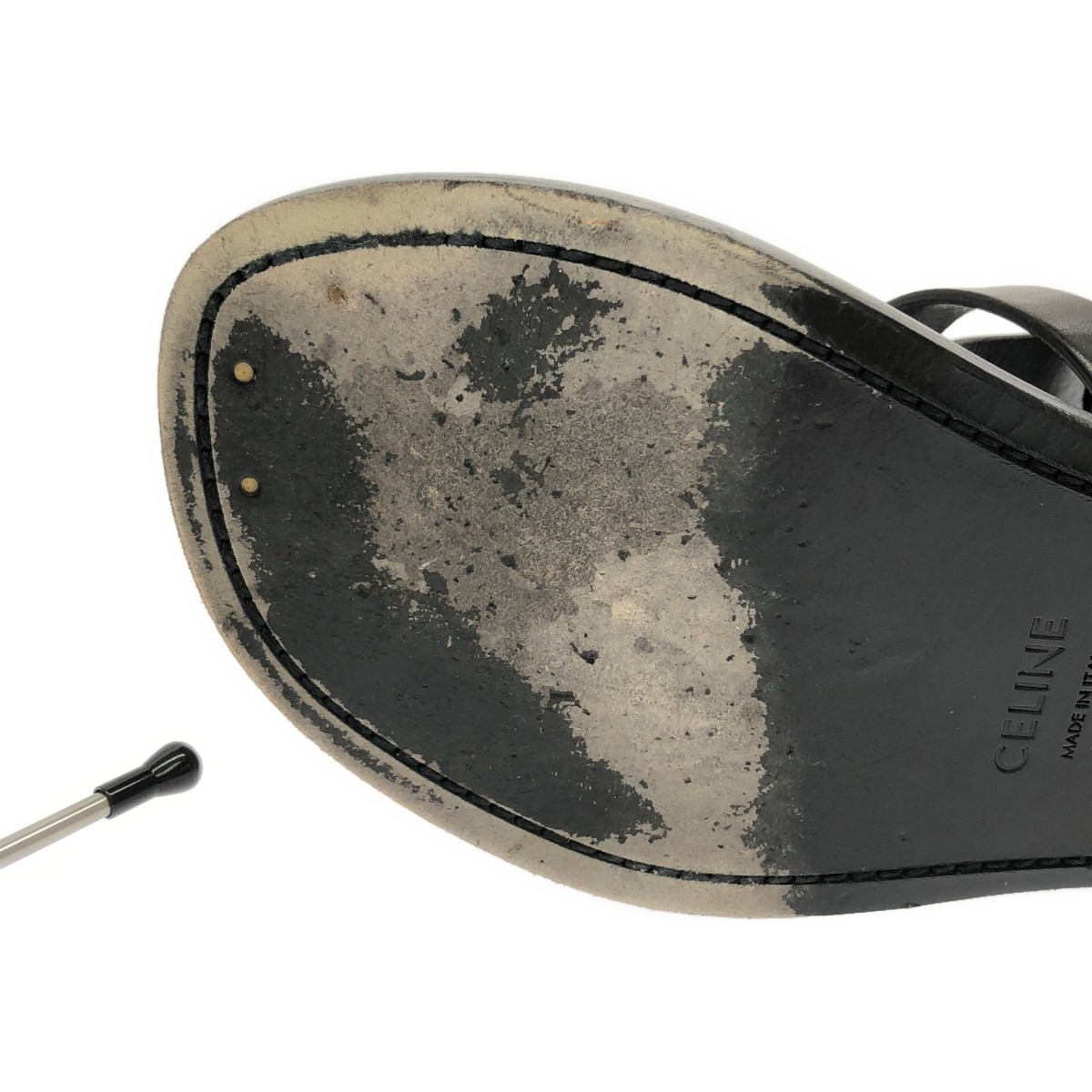 Celine Ankle Strap Flat Sandals Black Women's Size EU36/US6 image 9