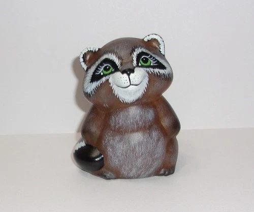 Fenton Glass Natural Raccoon Figurine NFGS Exclusive Ltd Ed of 33 Van Es