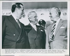 1951 Pres Truman Interior Secy Oscar Chapman John Snyder Politics Wirephoto 7X9