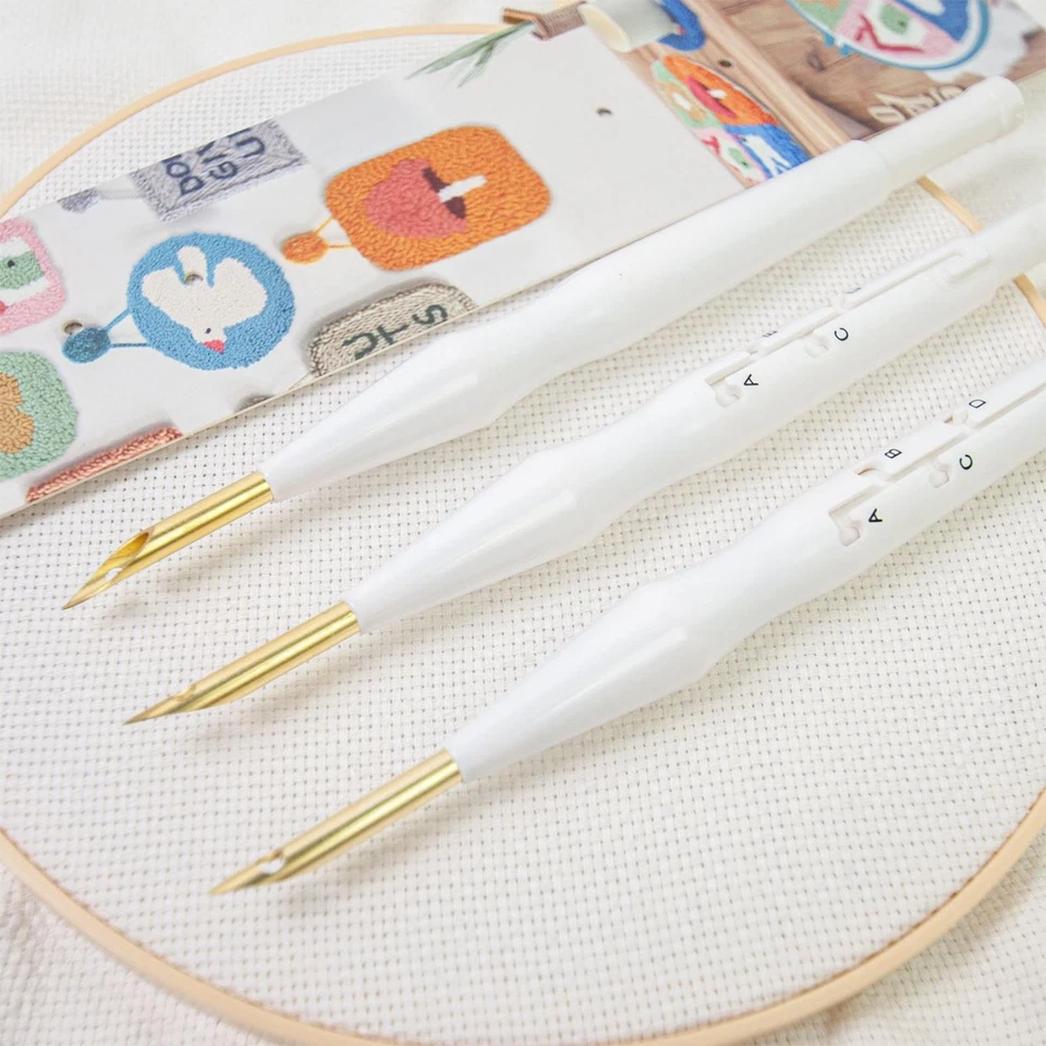 Перфоратор игла ручка регулируемый вышивка ручка резьба набор взрослых начинающих - Изображение 4 из 4