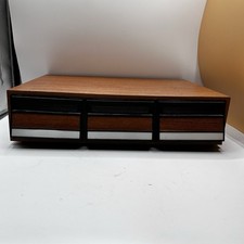 Vintage 42 Cassette Tape 3 Drawer Storage Case Cabinet w/ Faux Wood Grain