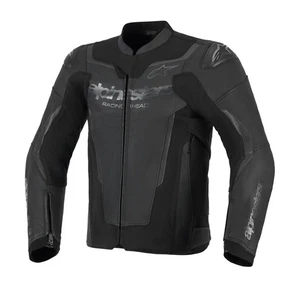 Alpinestars GP Force V2 Motorbike Motorcycle Leather Jacket Black / Black