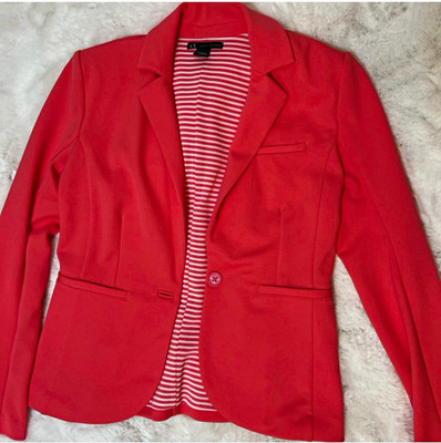 Armani Exchange Women's Pink One-Button Blazer Jacket Size M Pockets