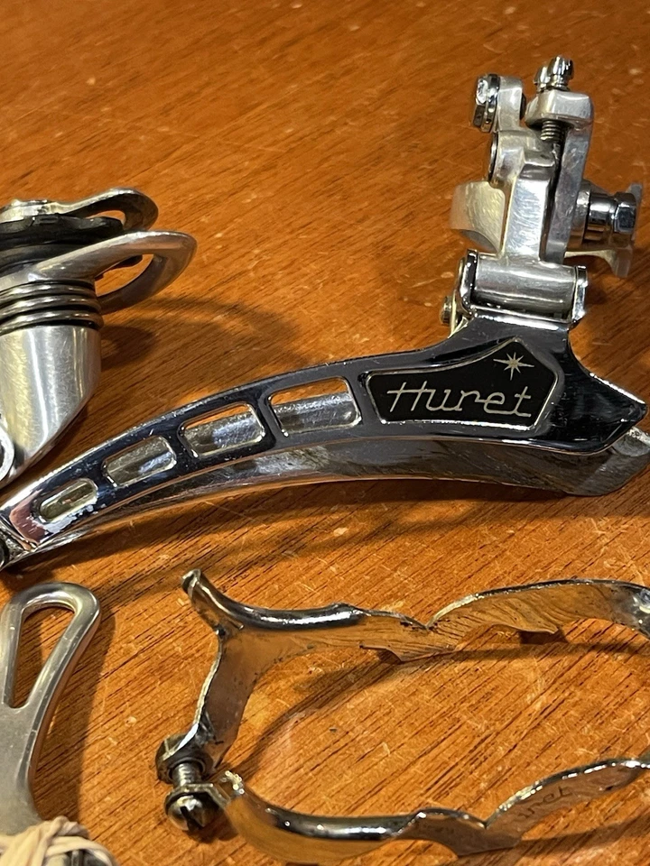 Vintage Huret Jubilee Umwerfer mit Unterrohrschalthebel plus Kabelführung - Bild 3 von 4