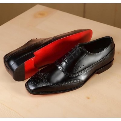 Red Bottom Black Leather Wingtip Oxford Dress Shoes Handmade Luxury Formal Shoes | eBay Red Bottom Black Leather Wingtip Oxford Dress Shoes Handmade Luxury Formal Shoes | eBay