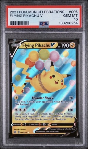 Pokemon TCG Celebrations #006 Flying Pikachu V PSA 10 Gem Mint 🔥