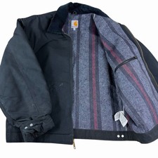 Carhartt Black Detroit Canvas Blanket Lined Jacket J001-BLK 14806 Men's XL USA