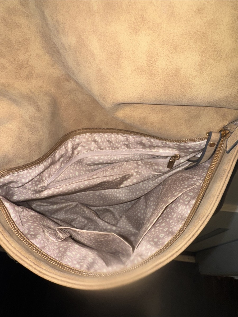 Tan Satchel Purse-clean Inside-leopard Inside View 4