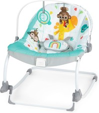 Bright Starts Wild Vibes Infant to Toddler Rocker with Vibrations, Unisex, Newbo
