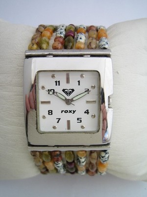 ROXY QUICKSILVER UHR DAMEN EDELSTAHL PERLEN MANSCHETTE SURF QUARZ ORIGINAL