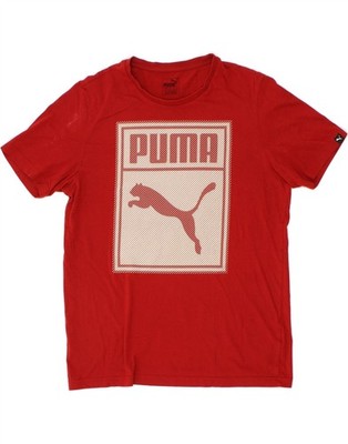 PUMA Mens Graphic T-Shirt Top Medium Red Cotton AY07