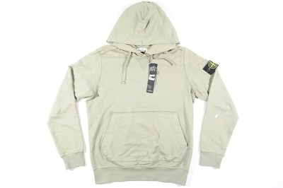 STONE ISLAND FELPA SEAFOAM GREEN LARGE PATCH HOODIE PULLOVER SWEATER MENS DEFECT