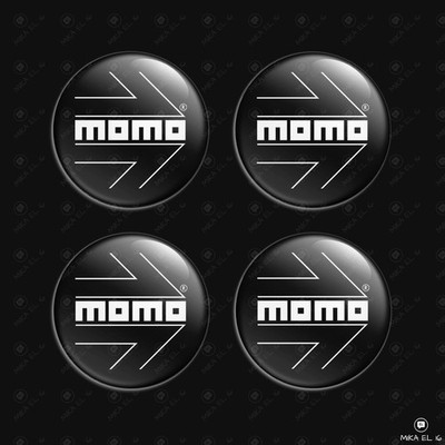 Momo Radnabenkappen Aufkleber 4er Set 3D Domed Resin Decal Embleme Logo