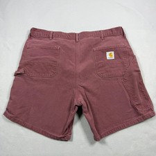Vintage Carhartt Carpenter Shorts Mens 42 Burgundy Duck Canvas Made in USA 0915