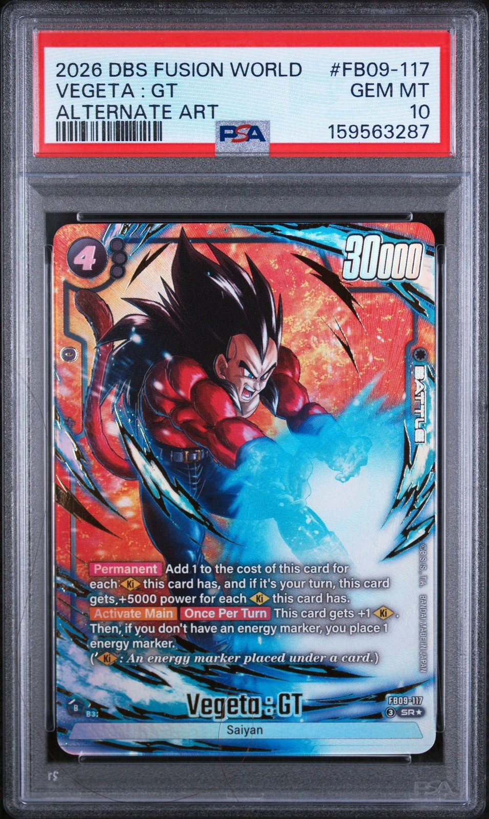 2026 DRAGON BALL SUPER FUSION WORLD DUAL EVOLUTION #FB09-117 VEGETA : GT PSA 10 view 3
