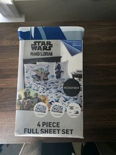 Star Wars The Mandalorian 4 Piece Full Sheet Set Baby Yoda Microfiber Disney New
