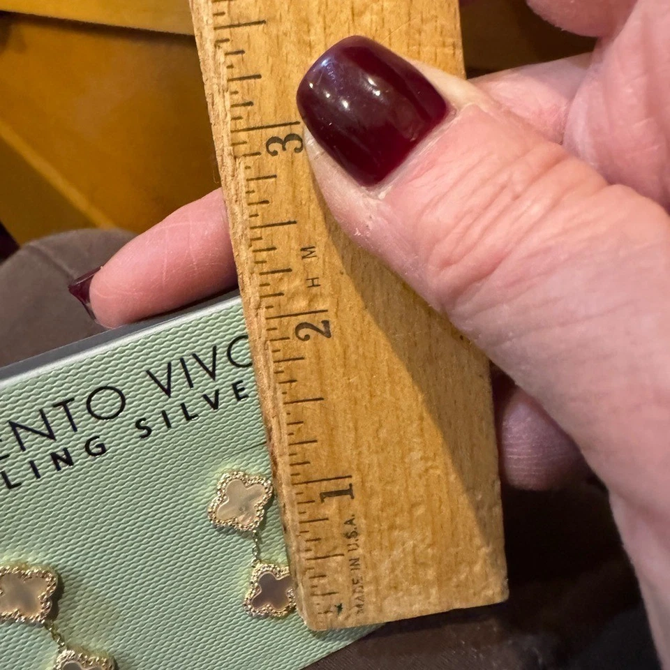 Pendientes Perforados Trébol Circonita Circonita Cz Plata y Rosa Argento Vivo Foto 3 de 3