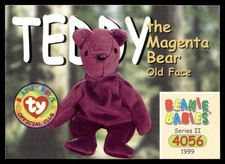1999 Beanie Babies Series 2 Teddy the Magenta Bear old face  238
