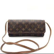 Borsa a tracolla Louis Vuitton marrone M51852 pochette doppia GM leggeri segn...