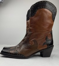 STUART WEITZMAN Leather Studded Cowgirl Boots...