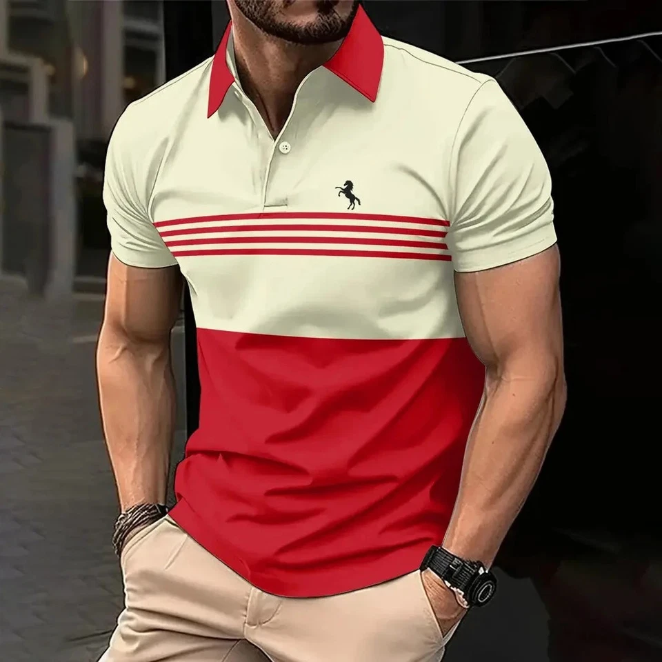 Men's Business Polo Shirt Short Sleeve Summer Casual Smart Fashion Top Gym Gift - Image 2 of 4