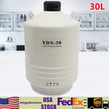 30L Liquid Nitrogen Tank Cryogenic Dewar Container Semen Tank Biomedical 7.93gal