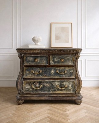 green emerald velvet dress Desiderius Dresser, Antique Gold & Hand Paint Brown Gold Wood main image 0