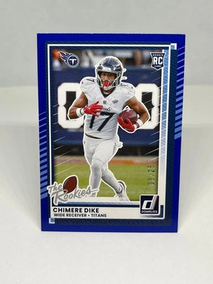 Chimere Dike 2025 Donruss Rookies & Highlights Blue /25 Titans #DRH-44