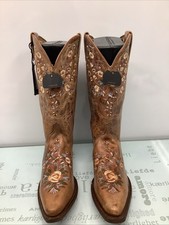 Shyanne Analise Blue Flower Snip Toe Western Cowgirl Boots Women's Size 8.5M,New