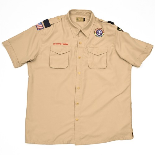 Boy Scout Official Men's Uniform Vented Performance Quick Dry Shirt Patches S/S - Picture 2 of 9