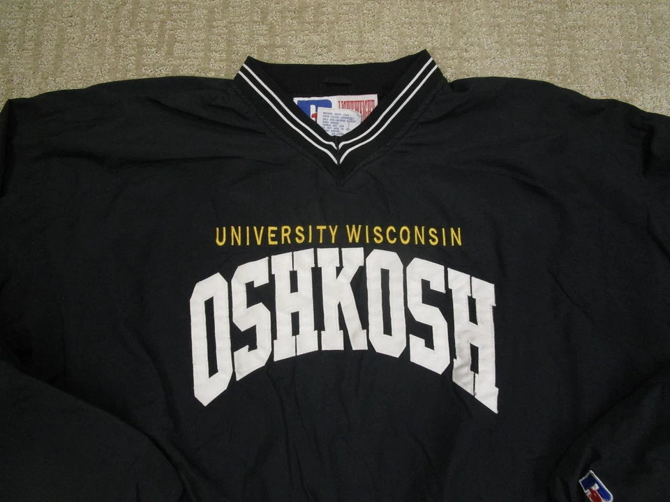 Chaqueta cortavientos universitaria NCAA negra para hombre University of Wisconsin Oshkosh Foto 2 de 4