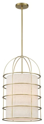 Minka Lavery 2154 Gateway Park 4 Light 14"W Cage Pendant - Brass - Picture 2 of 3