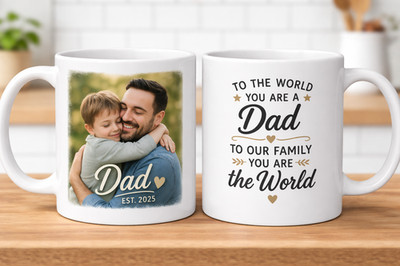 Personalisierte Vatertag Fototasse Individuelles Bild Tasse Geschenk für Papa Geburtstag Neu