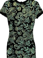 Cosmopolitan Sequin and Velvet Party Dress Green/Black Sz S