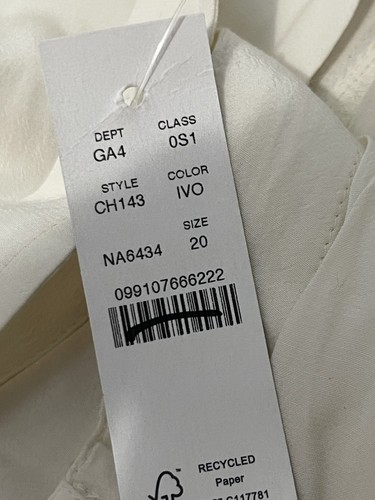 J.CREW Drapey Pleated Shirtdress Plus Size 20 Ivory NEW Modern Career Work CH143 - Picture 8 of 16