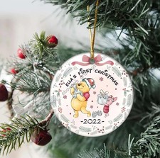 Personalized Baby's First Christmas Ornament, Winnie the Pooh Ornament, Pooh ...
