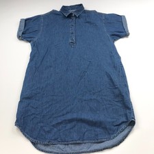 Gap Denim Small Chambray Tunic Collared Women's Above Knee Shirt Dress Blue