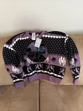 Disney Haunted Mansion Hatbox Ghost Fair Isle Ugly Christmas Sweater M NEW