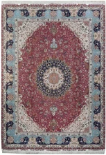 9.7 x 13.8 Raj Tabriiz Rug Wool and Silk on Silk 500 KPSI #PIX-21912