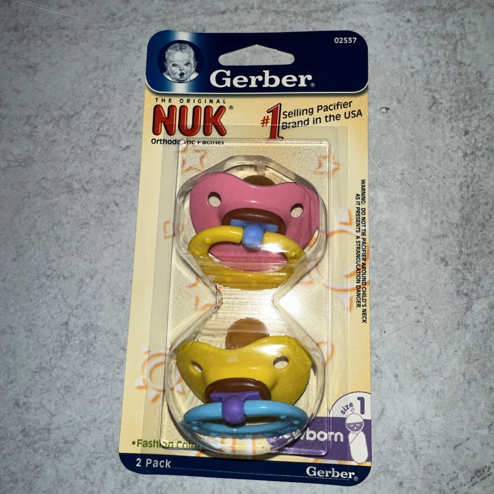 2 Gerber NUK Orthodontic Latex Pacifiers Size 1 Pink Yellow Newborn
Opens in a new window or tab