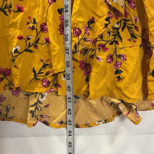 Abito Torrid 1 giallo floreale rayon midi scollo a V maniche svolazzanti nucleo cottage - Foto 10 di 12