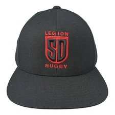 San Diego Legion Rugby Snapback Hat Black One Size Embroidered Yupoong