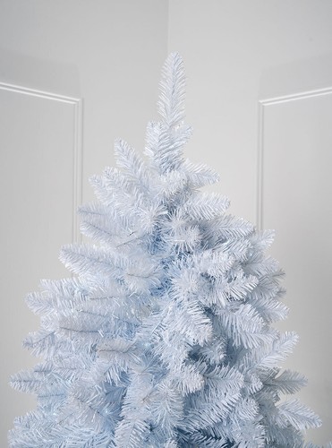 6ft Christmas Xmas Tree White Bavarian Hinged 1070 Tips Festive Decoration - Picture 5 of 7