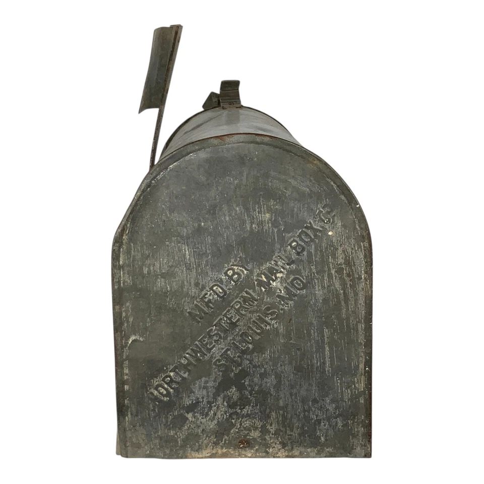 Buzón de granja rústico rural galvanizado metal noroeste vintage hecho en EE. UU. Foto 3 de 4