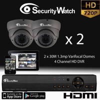 Cctv Security Surveillance System Kit 2 X Grey 30m Ir Varifocal Dome 2000tvl Cctv Security Surveillance System Kit 2 X Grey 30m Ir Varifocal Dome 2000tvl