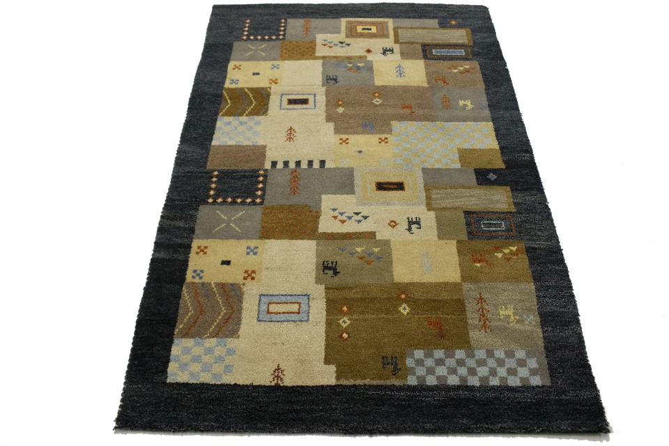 Indo-Gabbeh Tribal Geometric Design Rug Modern Carpet Kids' Bedroom Decor 4X6 ft - Image 4 of 4