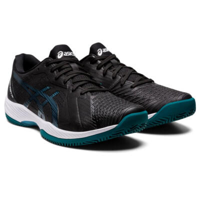 ASICS Men's Solution Swift FlyteFoam Tennis Shoes Black/Misty Pine Size 8 US