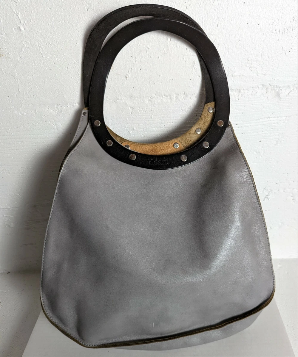 Grey leather handbag sale sale