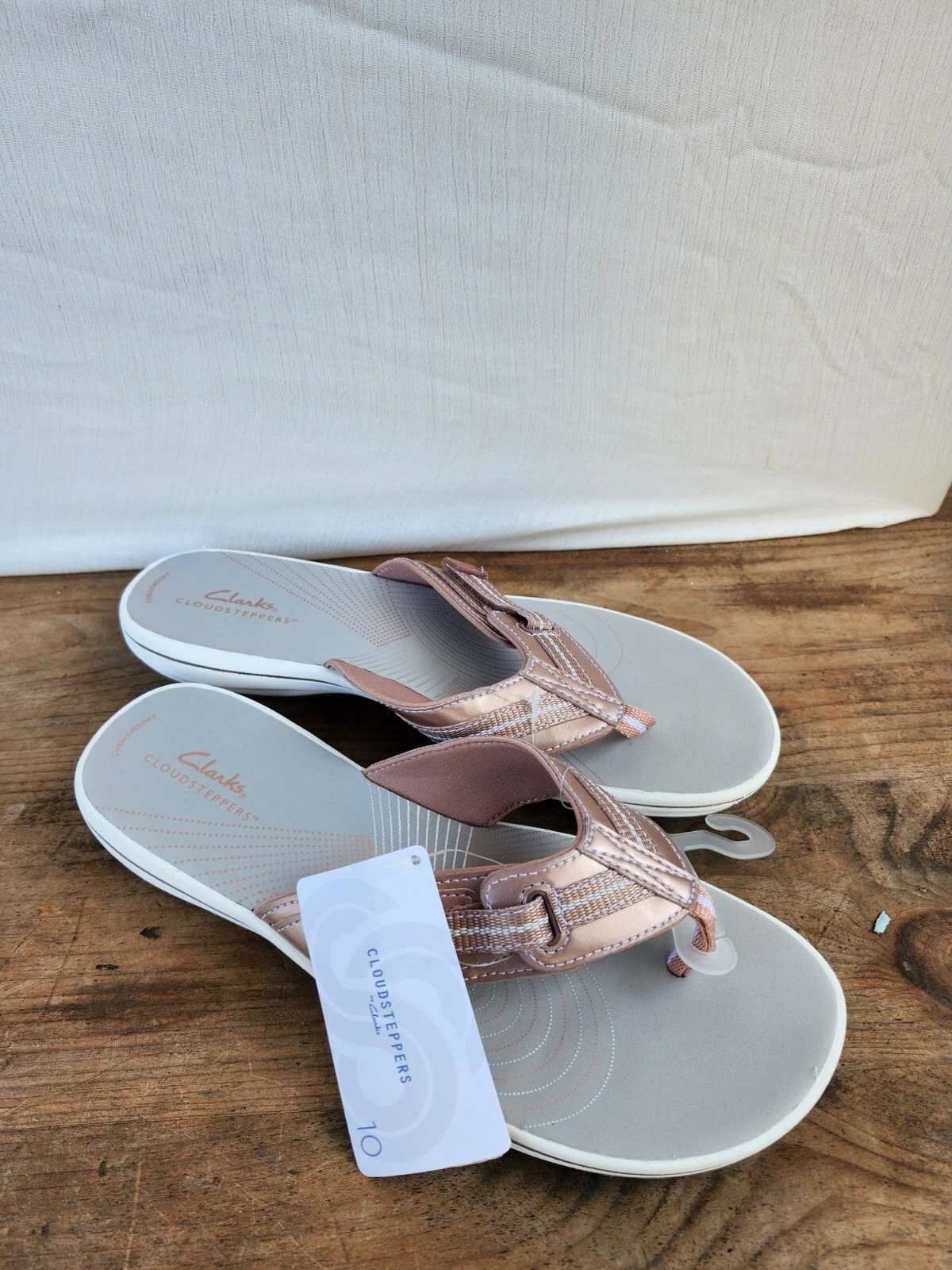 Infradito donna Clarks Breeze Sea taglia 10 oro rosa rosa nuvola stepper comode